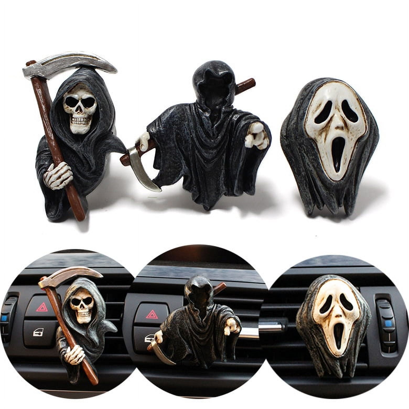  Horror Car Air Fresheners Vent Clips, Grim Reaper Car Diffuser  Outlet Fan Vent Perfume Clips, Halloween Automotive Decorations, Car Scents  Gadgets Funny Valentines Day Gifts for Men Women Teens : Automotive