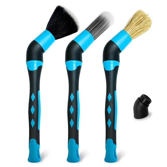 3Pcs Car Brush For Interior Exterior Gentle Bristles Safe Scrubbing
