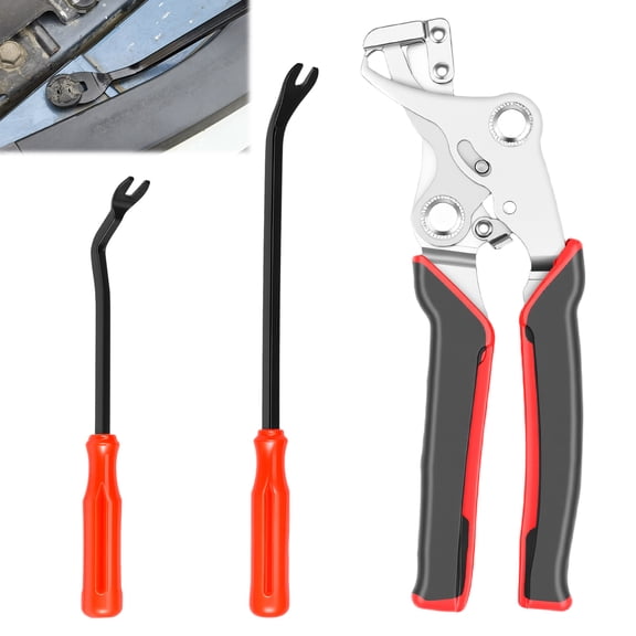 3Pcs Car Clip Pliers And Trim Removal Tool Leverage Design Non Slip Handle Auto Fastener Rivet Remover For Door Panel And Dashboard