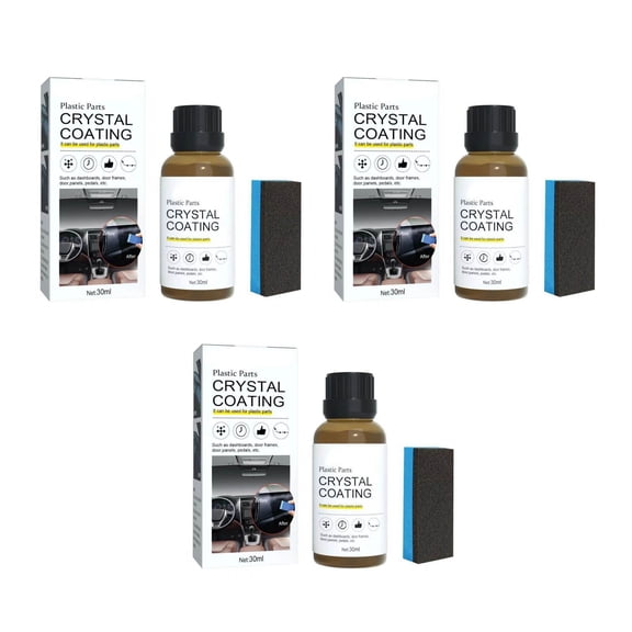 3Pcs Car Exterior Restorer Cream For Plastic Parts Refurbish Repair Kit With Sponge Applicator 30Ml 1Oz