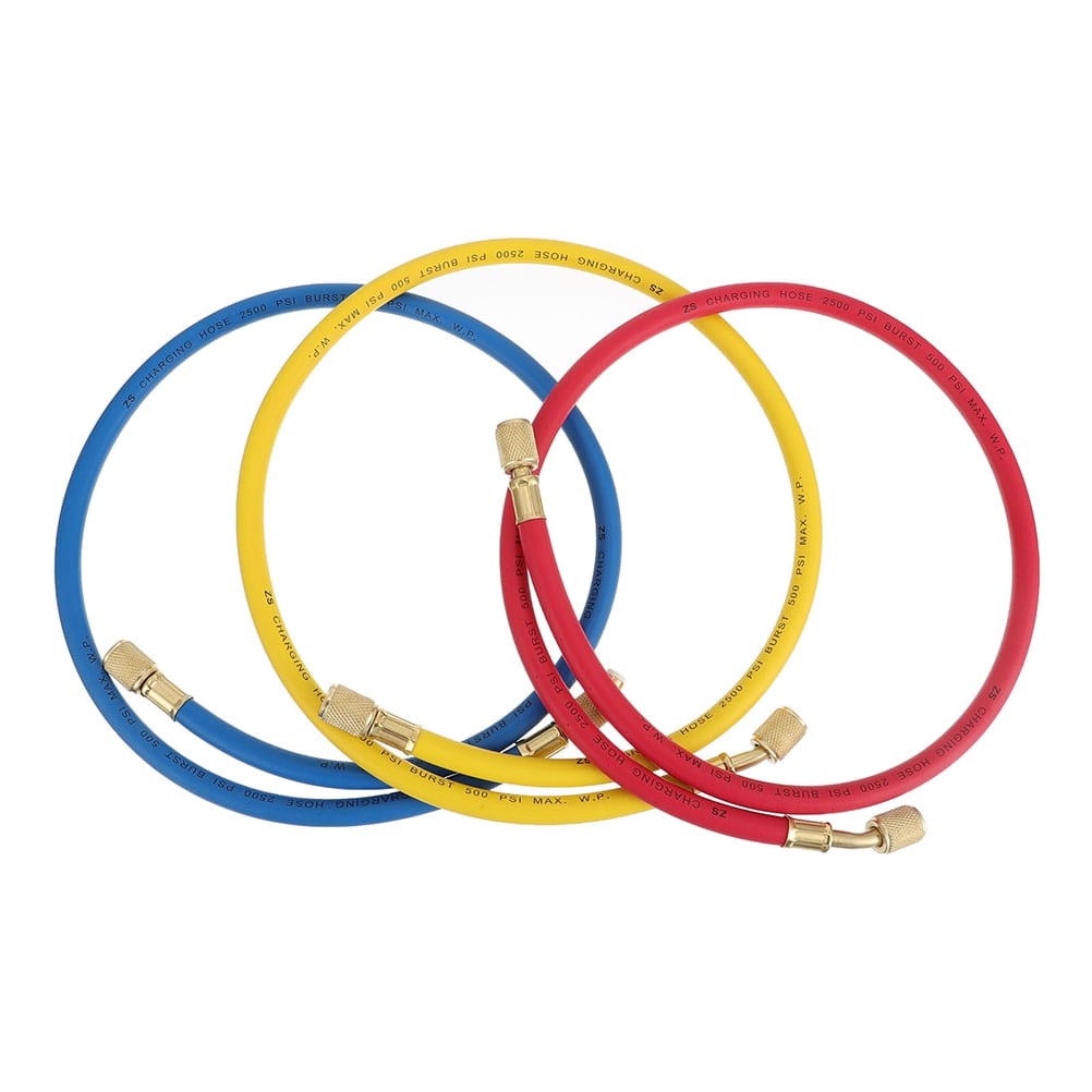 3Pcs Car Refrigerant Charging Hose Refrigerant Air Conditioning Hose Tube R134a