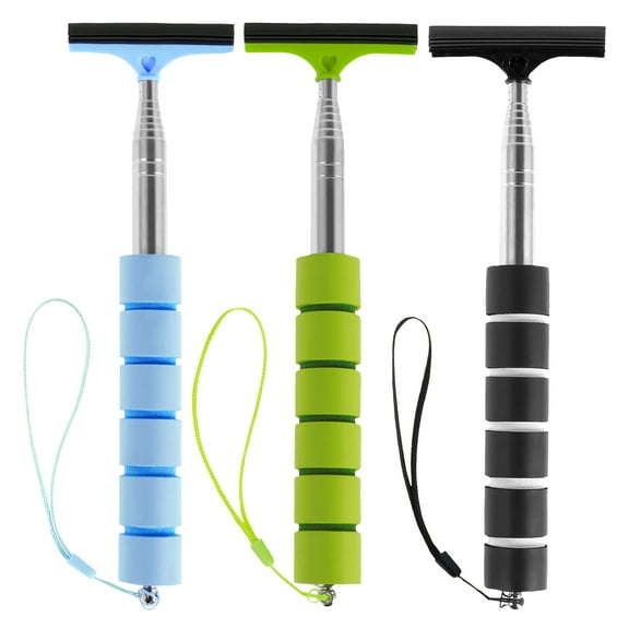 3Pcs Car Side Mirror Squeegee 38.6inch Retractable Car Rearview Mirror Wiper Mini Portable Car Mirror Squeegee Cleaner for Rainy Foggy Weather