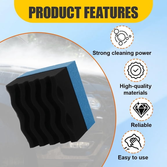 3Pcs Car Tire Dressing Applicator Pad, Soft Sponge Tire Shine Applicator, For Auto Detailing,SUV, Truck, RV(Blue)