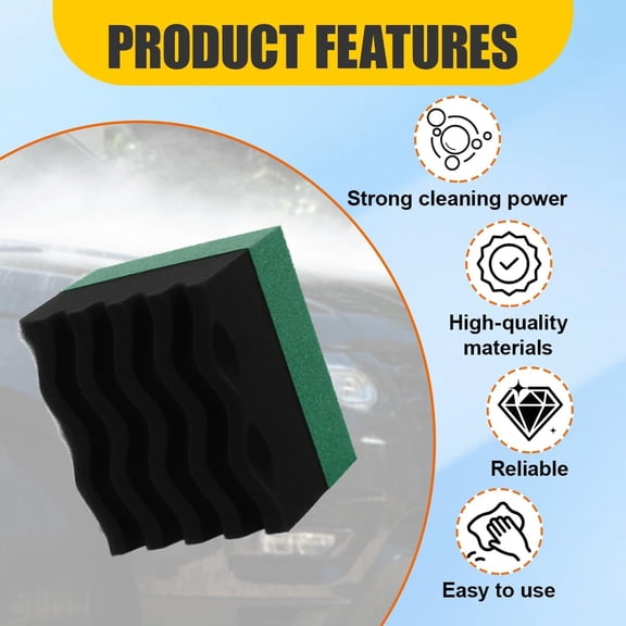 3Pcs Car Tire Dressing Applicator Pad, Soft Sponge Tire Shine Applicator, For Auto Detailing,SUV, Truck, RV(Green)