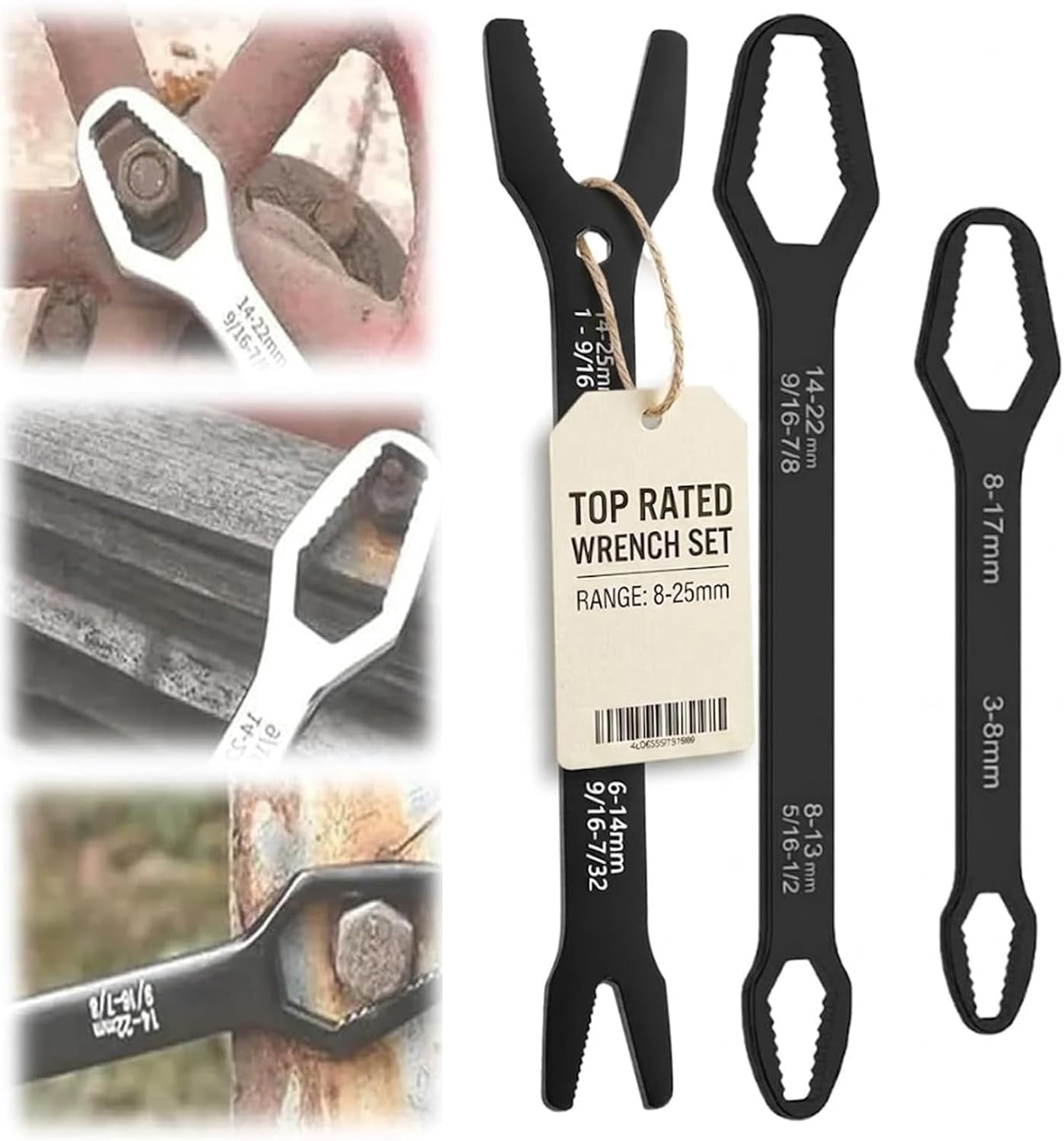 3Pcs Car Universal Self Adjusting Wrench Tool (Double End) - 2026 Multi-functional Adjustable Wrench Set,Double-Head Self-Tightening Wrenches, 3mm-22mm for Auto Repair