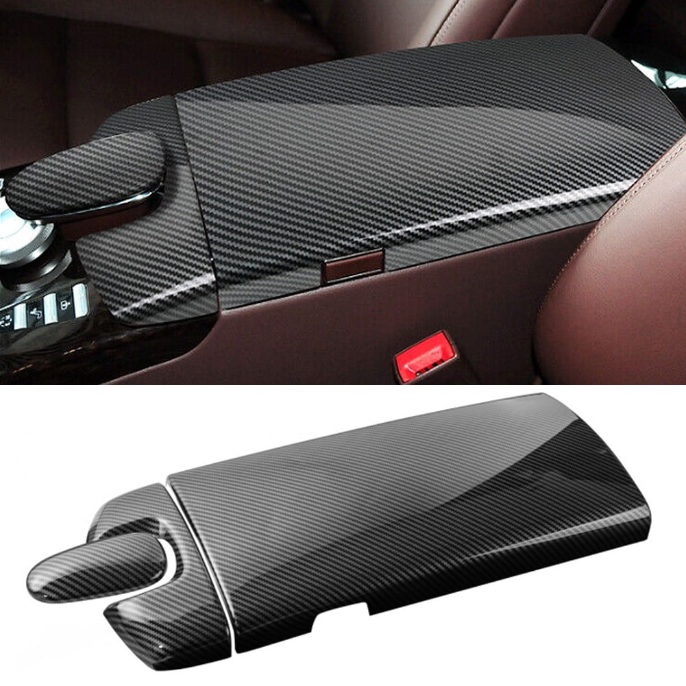 3Pcs Carbon Fiber Armrest Box Trim Cover For Mercedes S Class W221 2008