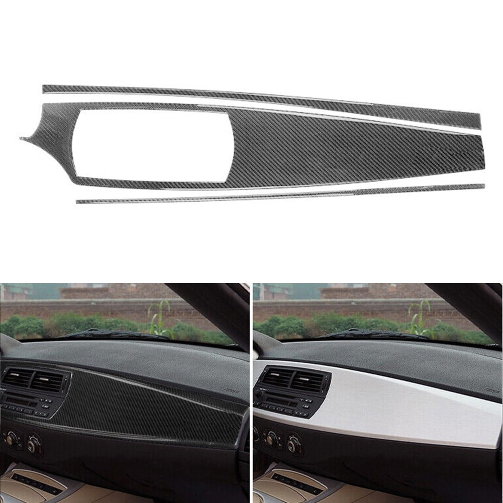 3Pcs Carbon Fiber Interior Main Dash Panel Cover Trim For BMW Z4 E85 2003 2008
