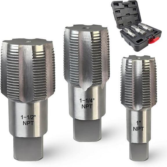 3Pcs Carbon Steel Thread Tap Set Precisions Threading Tool For Pipe Fittings And Mechanical Applications