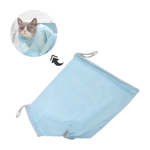 3Pcs Cat Bathing Bag Soft Breathable Mesh Anti Scratch Adjustable Cat Wrap for Daily Use