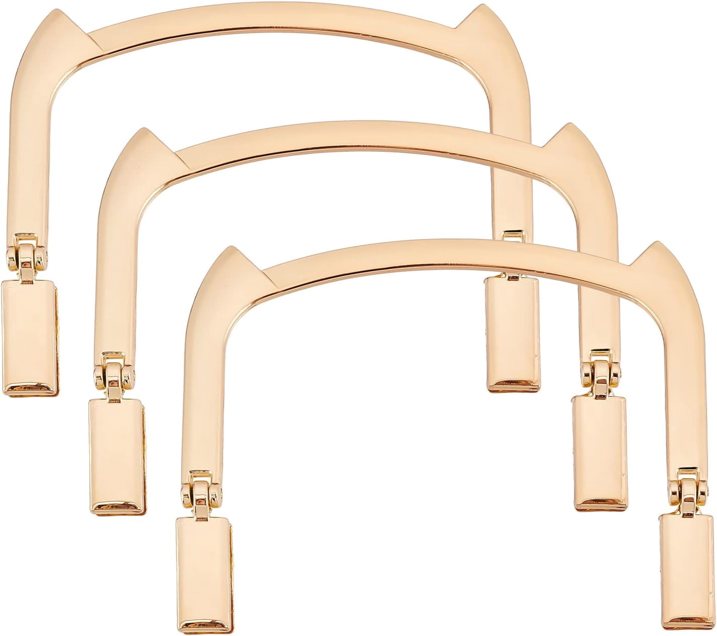 3Pcs Cat Ear Metal Purse Handles Light Gold Alloy Bag Handle 8.7x10.7cm ...