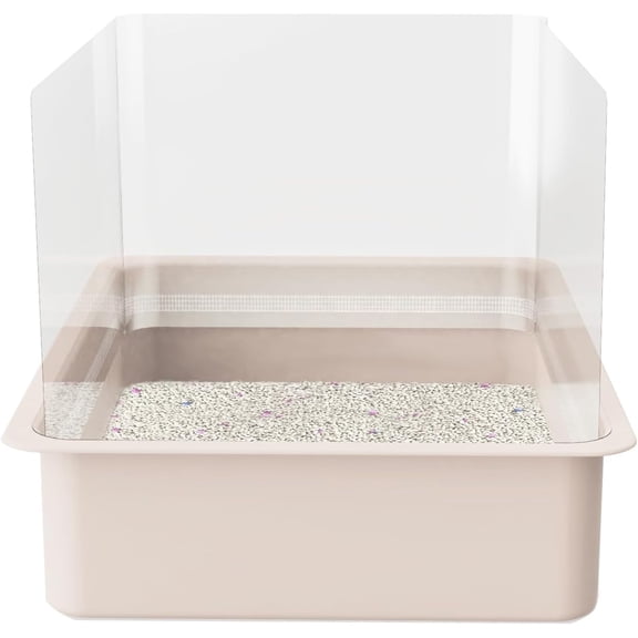 3Pcs Cat Litter Box Pee Shields - Open Top Litter Box Splash Guard Privacy Screen Transparent Easy Clean 14.5 * 11.5in-Box Not Included (3)