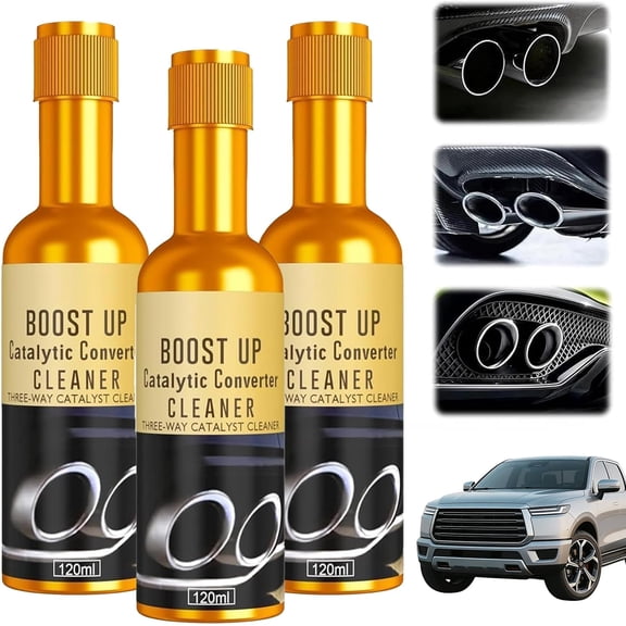 3Pcs Catalytic Converter Cleaner Kit,Exhaust System Pipe Carbon Removal Cleaner Treatment Additive Oil,Fuel System Treatment Oil Additive,Boost Up Catalytic Convertor Cleaner
