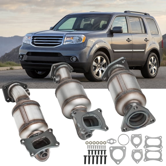 3Pcs Catalytic Converter Set for 2009-2015 Honda Pilot V6 3.5L, 45131 45132 16447, EPA Approved