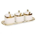 thumbnail image 1 of 3Pcs Ceramic Condiment Pots Porcelain Sugar Bowls Decorative Gold Salt Containers Pepper Boxes Kitchen Spice Jars,A, 1 of 6