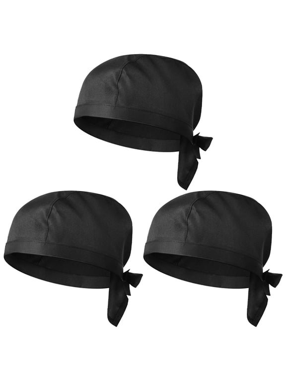 3Pcs Chef Hats Black Cap Cloth Chef Cooking Hats Black Kitchen Cook Cap Adjustable Chef Toques Kitchen Accessories for Home Restaurant