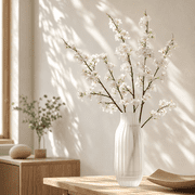 3Pcs Cherry Blossom Branches for Vase,Tutuviw Artificial Cherry Flowers Stems,White Cherry Blossom Long Stems,Spring Summer Decor Faux Silk Cherry Blossom Branches for Home Party Centerpieces