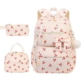 thumbnail image 1 of 3Pcs Cherry Print Backpack Set Matching Lunch Bag Pencil Case Daily Outdoor Storage Bag, 1 of 7