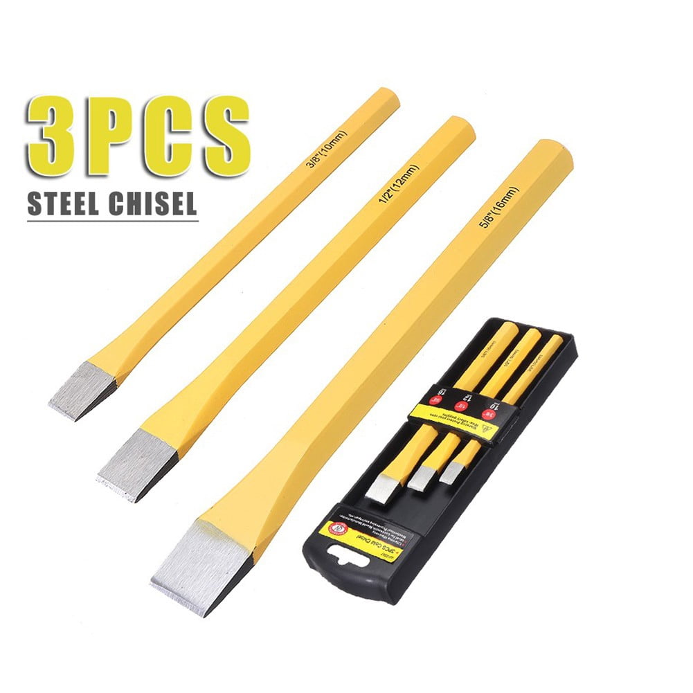 3Pcs Chisels Set Solid Steel Flat Chisel Wood Carving Woodworking Hand ...