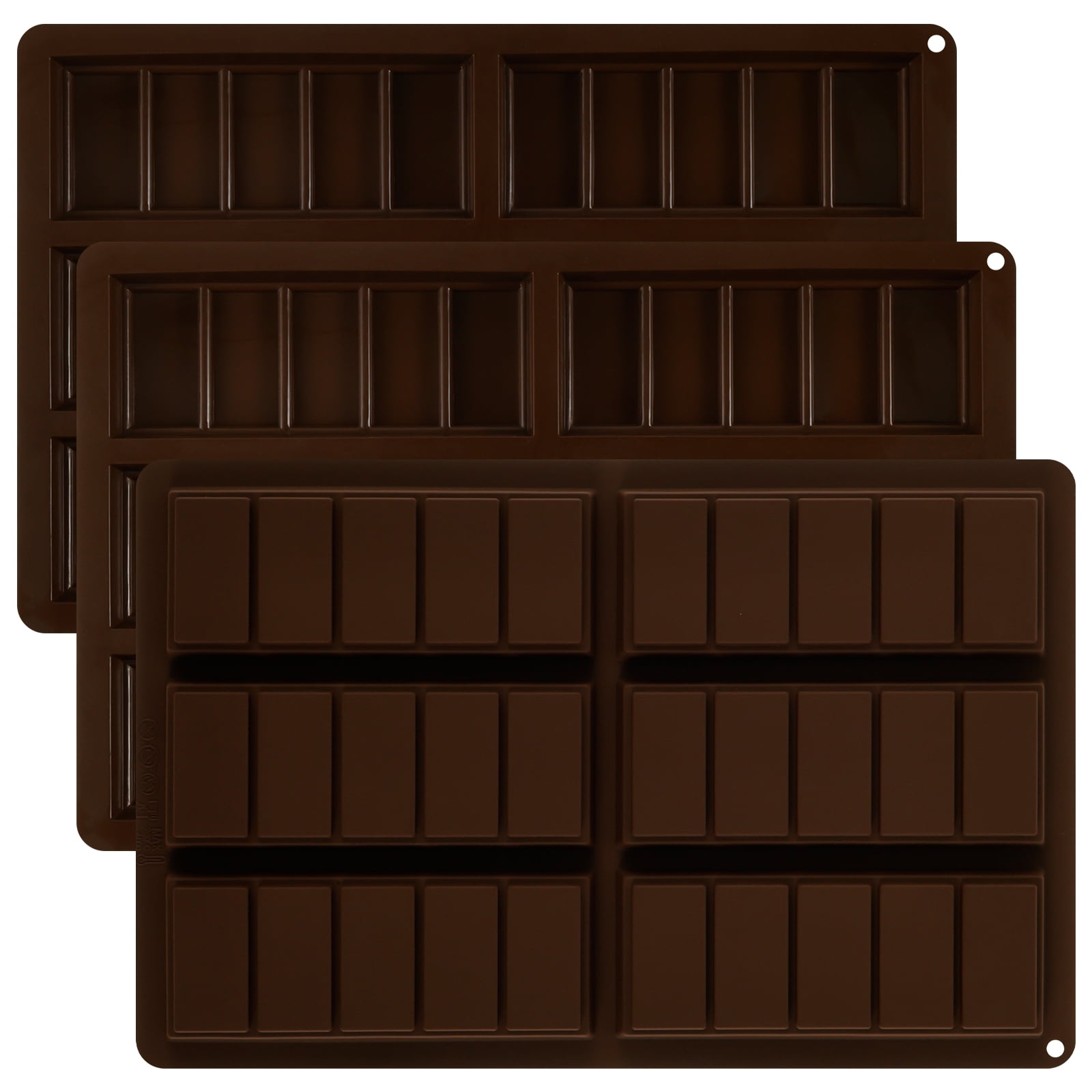 3Pcs Chocolate Bar Mold Reusable Candy Bars Making Kit Heat-Resistant Silicone Chocolate Mold for Handmade Gift