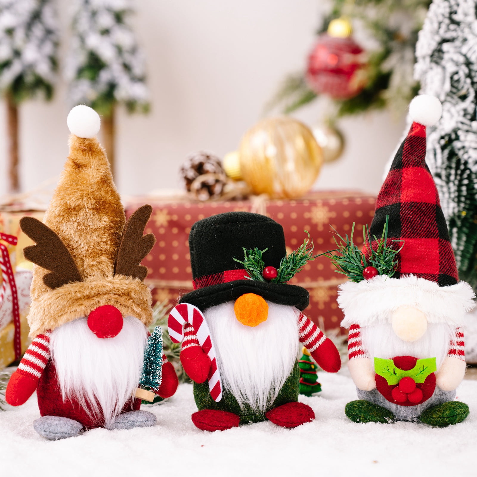 3Pcs Christmas Santa Gnomes Decorations Handmade Swedish Plush Santa ...