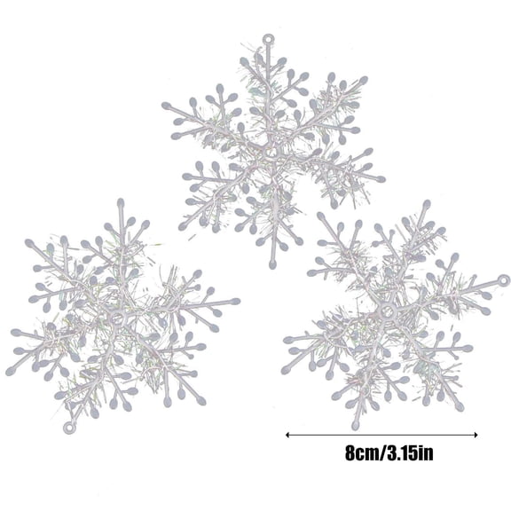 3Pcs Christmas Snowflake String Decoration - Hanging Snowflake Pendant for Christmas Tree, Window & Winter Wonderland Decor