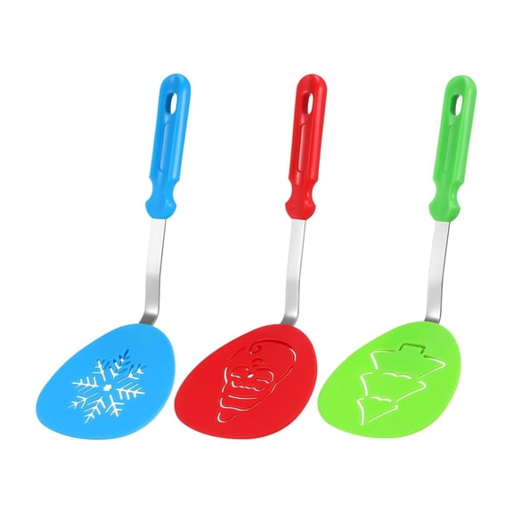 3Pcs Christmas Themed Kitchen Spatulas strong PP Construction with Storage Hole Perfect for Small sectors