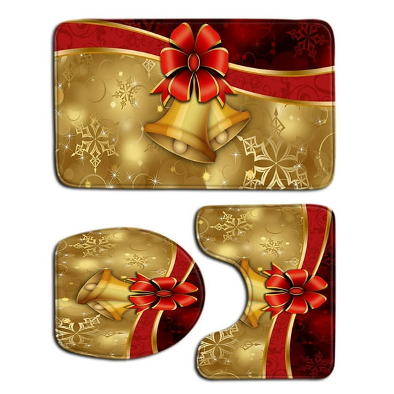 3Pcs Christmas Toilet Seat Cover Suitable for Standard Toilets Decor Festive Bathroom Accessories for Home and Office