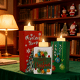 thumbnail image 1 of 3Pcs Christmas Tree Wooden Candle Holders - 3D Carved LED Tea Light Set | Home Office Christmas Centerpiece, 1 of 9