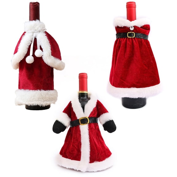 3Pcs Christmas Wine Bottle Cover Christmas Bottle Bag Wine Bottle Decoration Bag