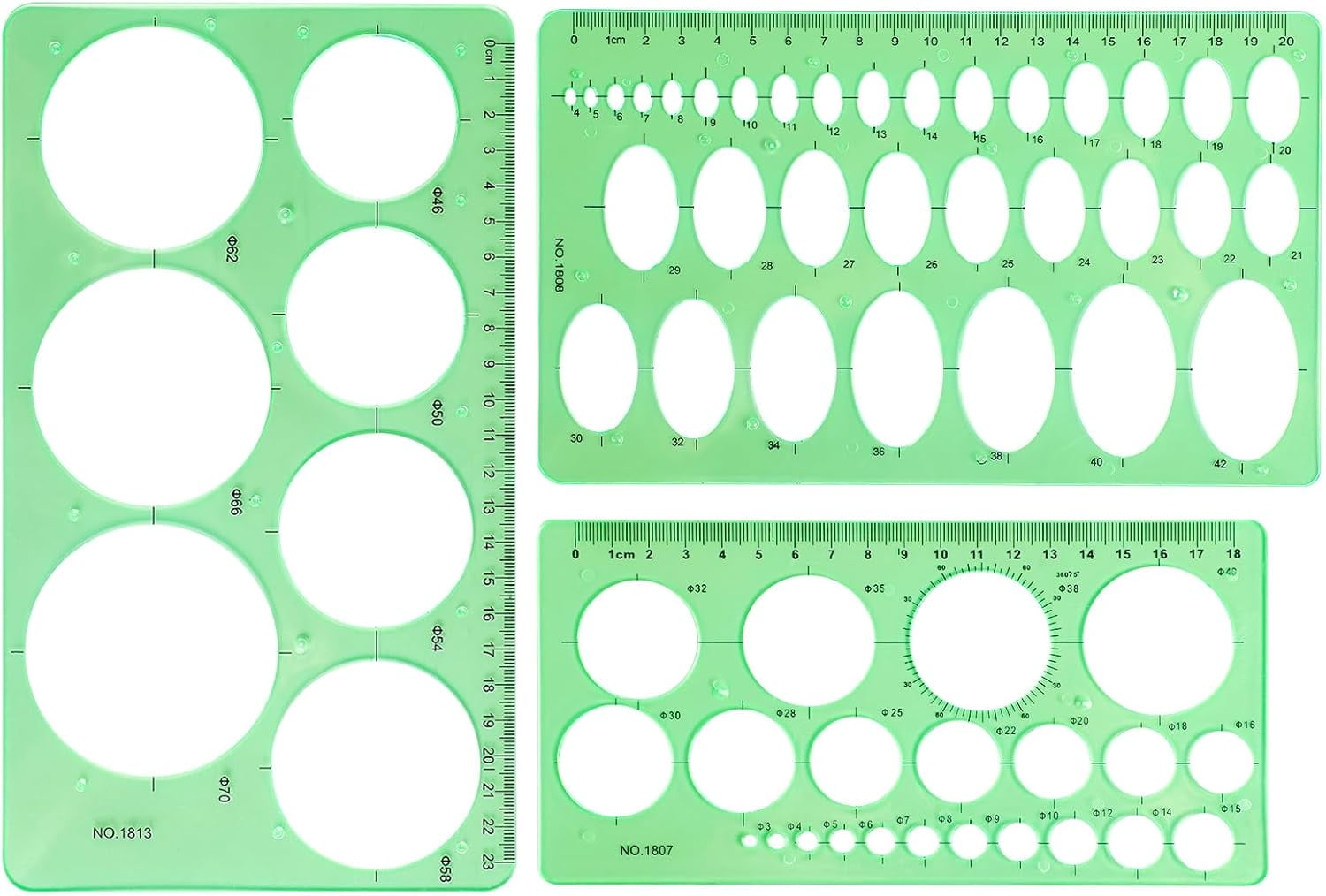 3pcs Circle Template For Drawing, Oval Template, Circle Drawing Tool 