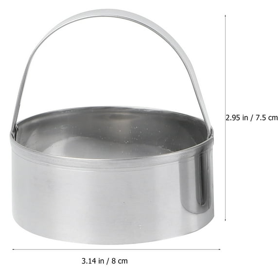 3Pcs Classic Stainless Steel Round Biscuit Cutter Circle Cookie Cutters Pastry Dough Cutter with Handle (Plain Edge)