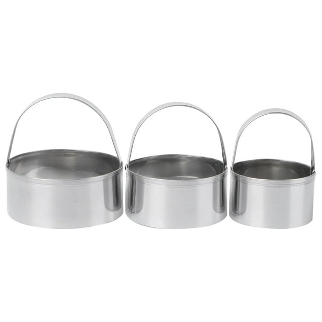 3Pcs Classic Stainless Steel Round Biscuit Cutter Circle Cookie Cutters Pastry Dough Cutter with