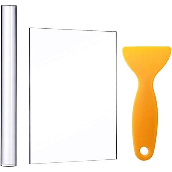 3Pcs Clay Tools Acrylic Roller Polymer Clay Plastic Tools Colorful Scraper Assisted Shovel Blank Rectangle Craft Acrylic Backing Board Bar Sets for Shaping Sculpturing Modelling DIY Making