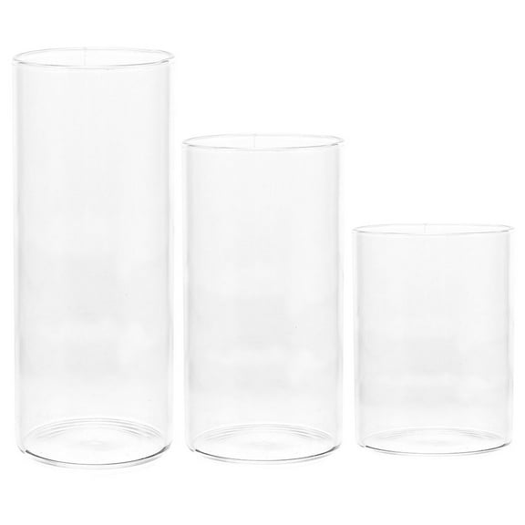 Clear Glass Cylinder Candle Holder for Food Using 3 Pieces