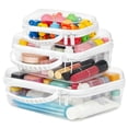 thumbnail image 1 of 3Pcs Clear Hard Shell Zipper Case Portable Makeup Storage Box Waterproof Storage Bins Cosmetic Bag for Toiletry Travel, 1 of 9