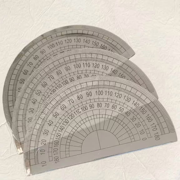 3Pcs Clear Plastic Protractor Set 180 Degree Angle Measuring Tool for Students Teachers