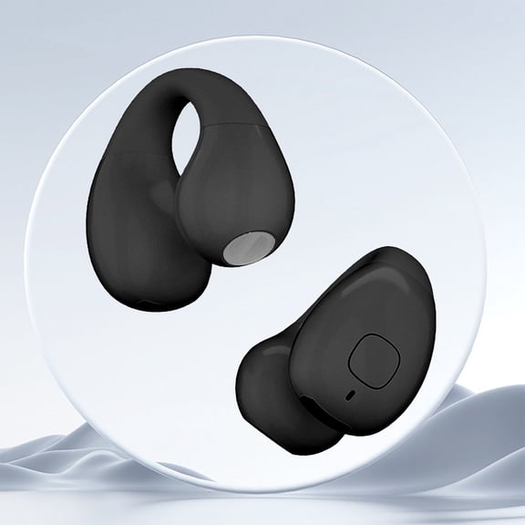 3Pcs Clip On Bluetooth Earbuds Non In Ear! CQCYD Long Battery Life Wireless Earpieces, Open Ear Headphones for Running Cycling, Secure Fit Ear Clip Design, Noise Reduction for Office Calls,