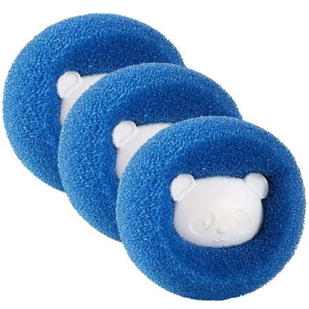 3Pcs Clothes -Winding Adsorption Hair Removal Cleaning Ball Dryer Ball For Clothing Pet Hair Remover Reusable Hair Remover Washing Machine Hair Catcher Laundry Ball (Blue)