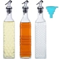 thumbnail image 1 of 3Pcs Coffee Syrup Dispensers, Vintage Decorative Glass Bottles, Oil and Vinegar Dispenser Set with Leak-Proof Lids, Pour Spouts for Coffee Syrup, Oil, Vinegar, Soy Sauce, 1 of 6