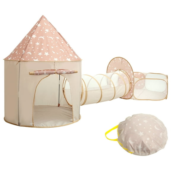 3Pcs Collapsible Kids Play Tent with Tunnel for Baby Toddlers Comfortable Kids Play Tent with Ball Pit Multipurpose Pop up Play Tent for Kindergarten Picnic Party