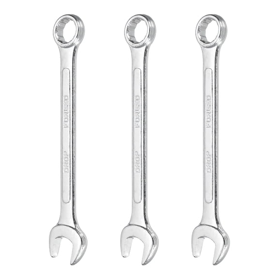 3Pcs Combination Wrench 14mm Metric 12-Point Box and Open End Zinc Plated Steel