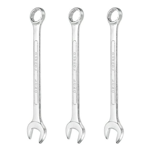 3Pcs Combination Wrench 18mm Metric 12-Point Box and Open End Zinc Plated Steel