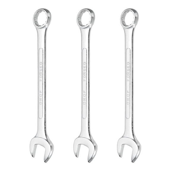 3Pcs Combination Wrench 21mm Metric 12-Point Box and Open End Zinc Plated Steel
