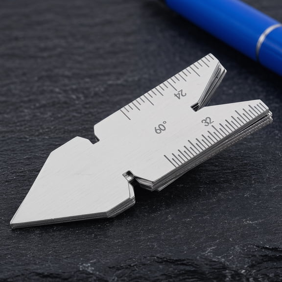 ELAYARD Stainless Steel Thread Pitch Gauge Set, Double Angle, Compact Design, Plated, 3 Pieces for Precision Measurement