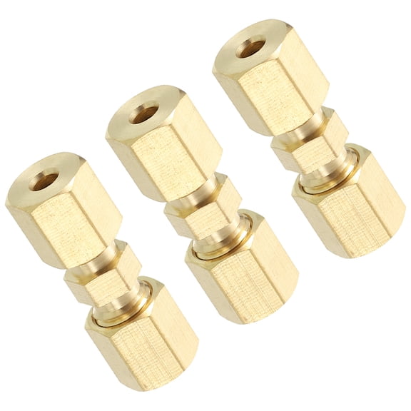 3Pcs Compression Tube Pipe Fittings, 1/8" Compression Union Connector Adapter