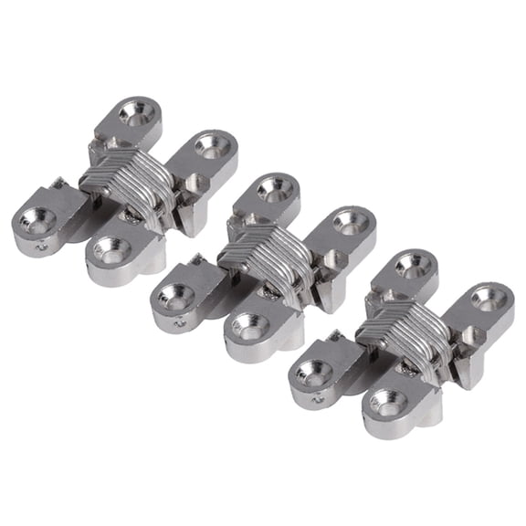 3Pcs Concealed Barrels Crosses Door Hinge With 180 Degree Swing Zincs Alloy Cabinet Door Hinge For Easy Installation