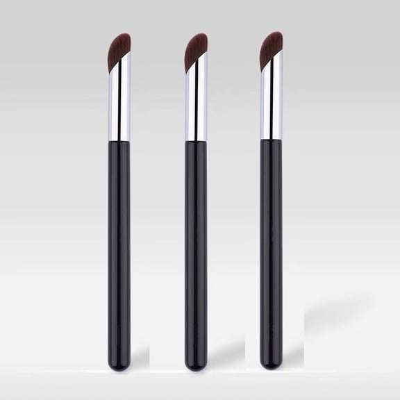 3Pcs Concealer Brush, Angled Under Eye Makeup Small Foundation Precision Face Blending Contour Brush Black