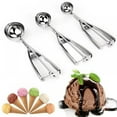 thumbnail image 1 of 3Pcs Cookie Scoop Set, Ice Cream Scoops Set of 3 with Trigger, Stainless Steel Cookie Scoops for Baking, Include Large-Medium-Small Scoops for Cookie, Ice Cream, Cupcake, Muffin, Meatball, 1 of 9