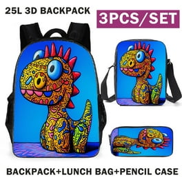 3Pcs Cartoon Dinosaur Boys Backpack with Lunch Box Kids Backpack for School Backpack for Boys backpacks for elementary School Bag Bookbag Set for Kids Backpacks Back Pack 07 Walmart