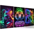 thumbnail image 1 of 3Pcs Cool Gaming Wall Art Retro Video Gamer watercolor Posters Pictures Colorful Neon Gamepad Canvas Painting Prints for Boys Room Kids Gamer Room Bedroom for Boys Home Decoration, 1 of 5
